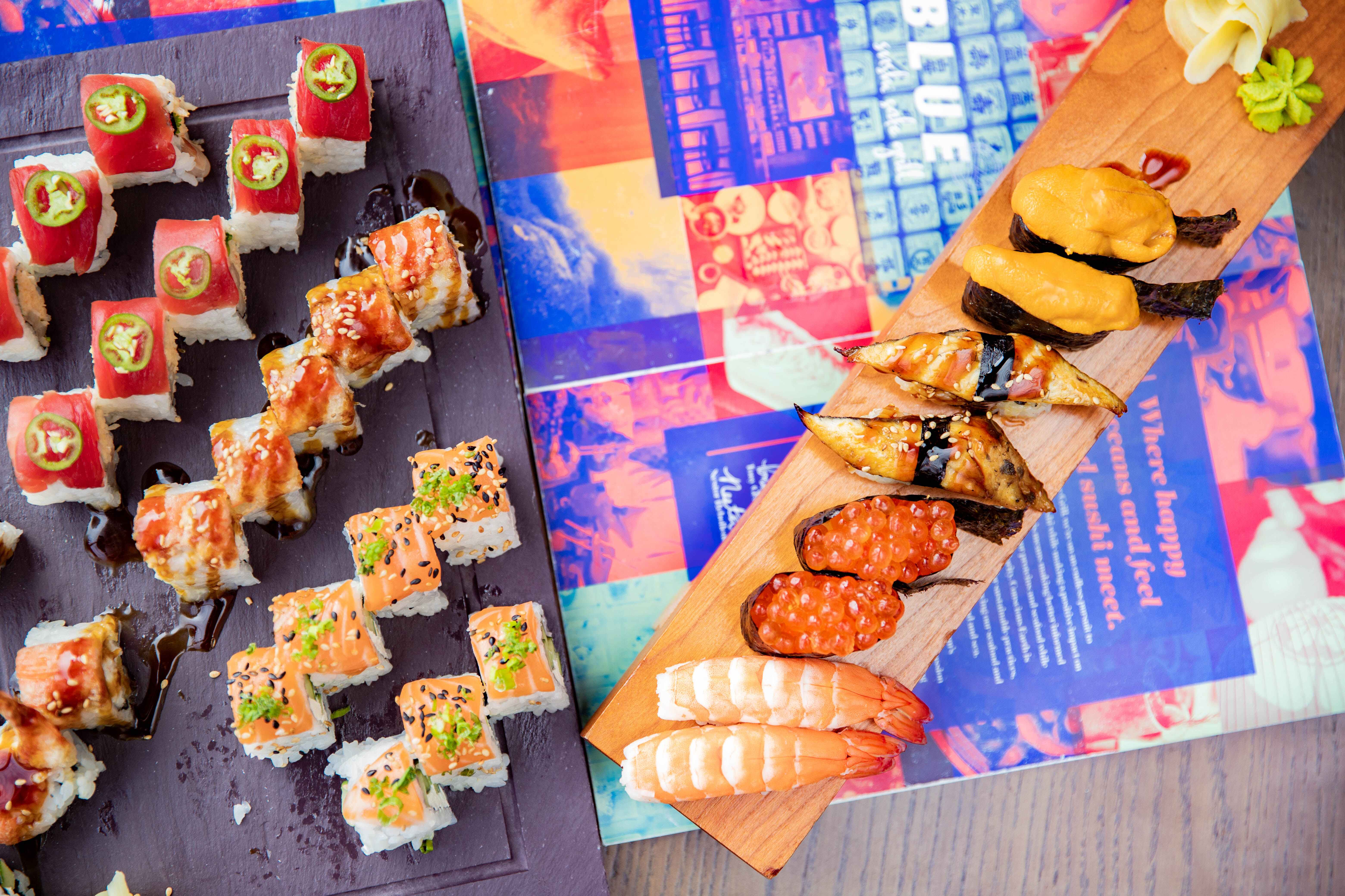 Huge sushi platter