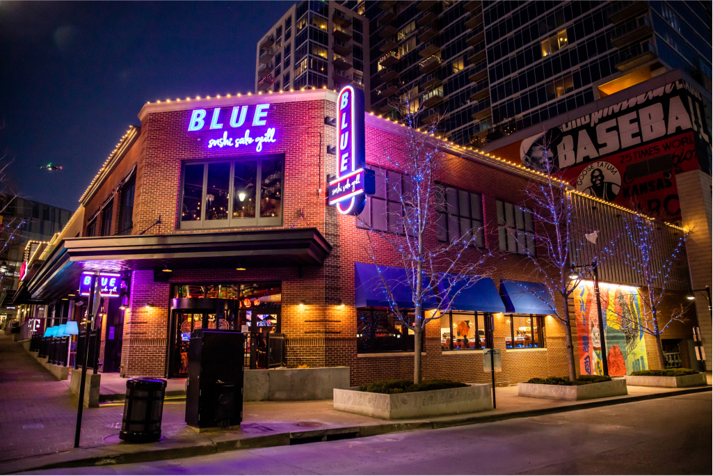 The Blue Sushi Sake Grill building at the Power and Light location.